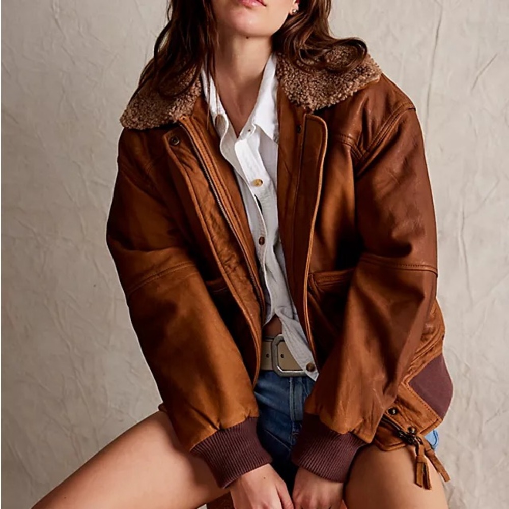 We The Free Sundown Aviator Jacket Real Leather